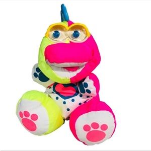 Vintage Fisher Price Puffalump Baby
Dinosaur With Rattle Eyes Plush Stuffed